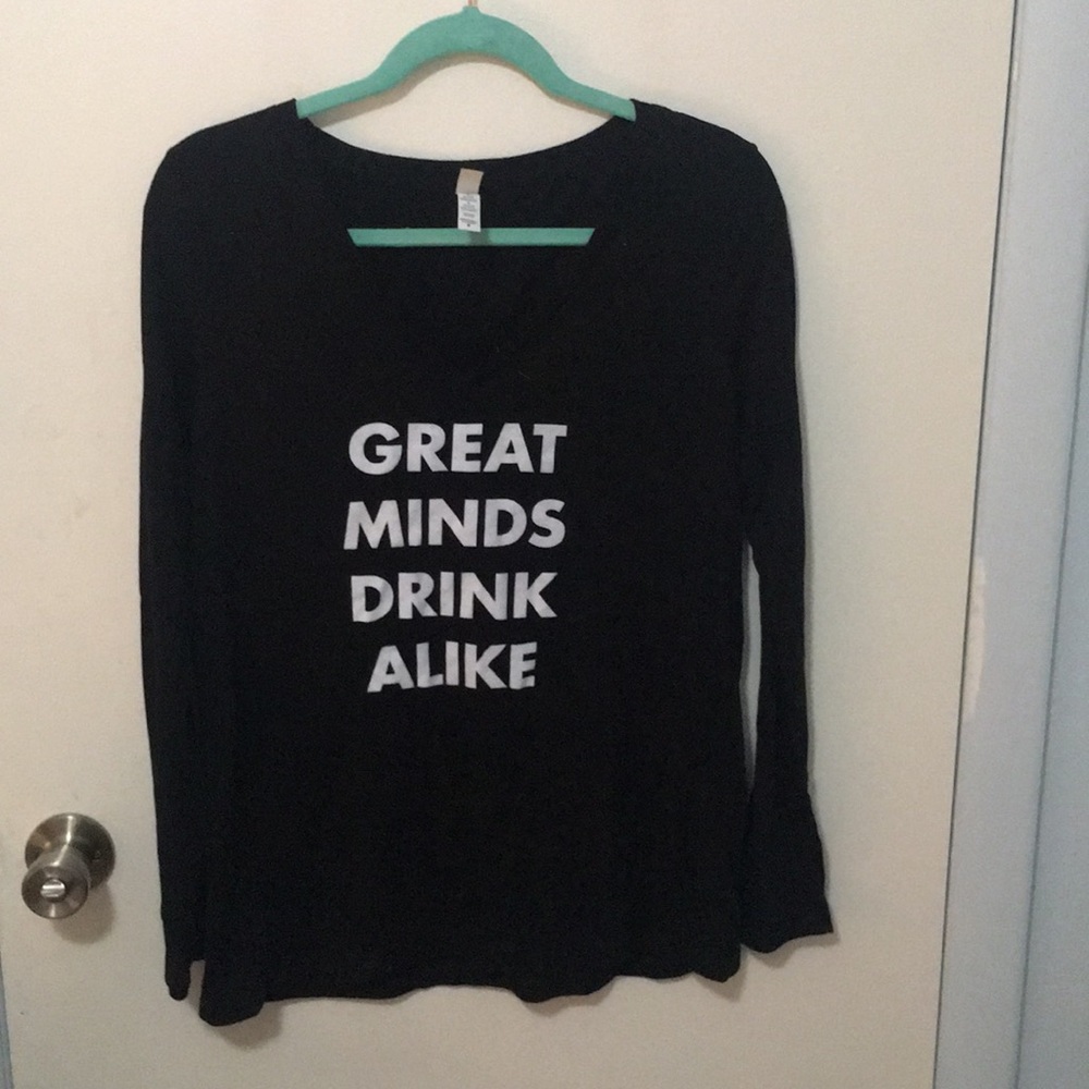 Black long sleeve drinking shirt